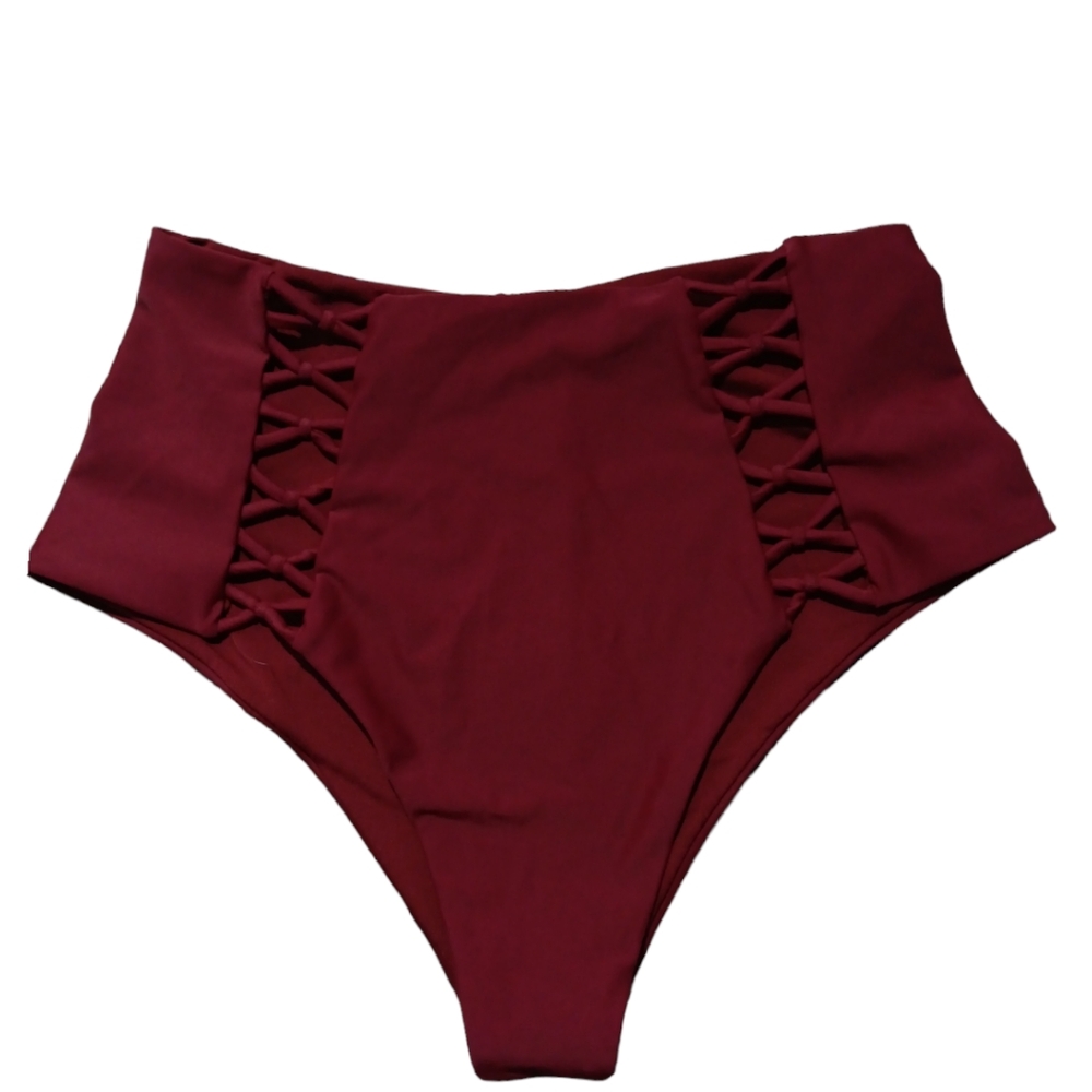 FULL TILT Burgundy Bikini Bottom SZ MEDIUM